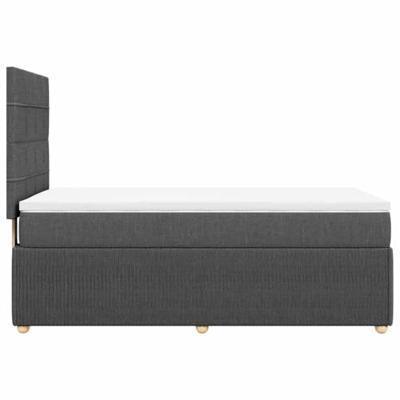 Boxspring met matras stof donkergrijs 90x190 cm