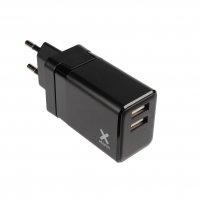 Xtorm Volt Reisstekker - EU/VK/VS naar 2xUSB + USB naar USB-C kabel oplader