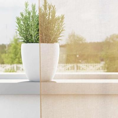 Gordijnen voile met roedezakken 2 st zand Gordijnen voile met roedezakken 2 st zand