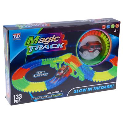 Glow In The Dark Tracks 162 cm 133-delig + Auto met Licht Glow In The Dark Tracks 162 cm 133-delig + Auto met Licht