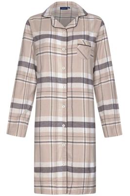 Geruit flanellen doorknoopnachthemd