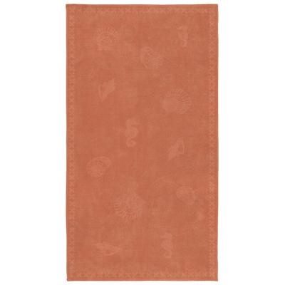 Seahorse Seahorse Strandlaken Shells Coral Red 100x200