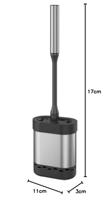 Metaltex Cleany Toiletborstel + Houder 13x8x47 cm Zwart/RVS - thumbnail