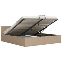 Bedframe met opslag hydraulisch kunstleer cappuccino 160x200 cm - thumbnail