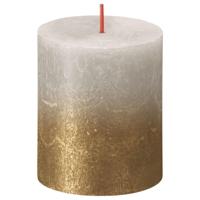 Bolsius rustiek kaars 80/68 grijs/goud - thumbnail