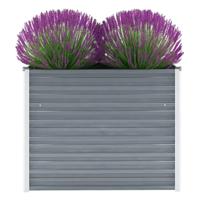 VidaXL Plantenbak verhoogd 100x40x77 cm gegalvaniseerd staal grijs - thumbnail