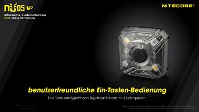 NiteCore NC-NU05V2 NU05 V2 Kleine mobiele lamp LED Zwart, Transparant
