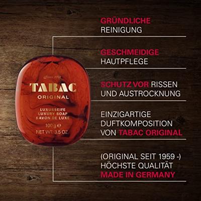 Tabac Original badzeep in plastic doosje 100 Gram