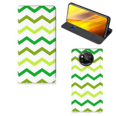 Xiaomi Poco X3 Pro | Poco X3 | Hoesje met Magneet | Zigzag Groen