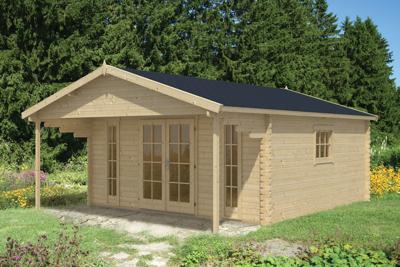 Blokhut Emiel 500x500 cm + luifel 170 cm