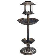 VidaXL Vogelbadje met solar led-verlichting kunststof - thumbnail