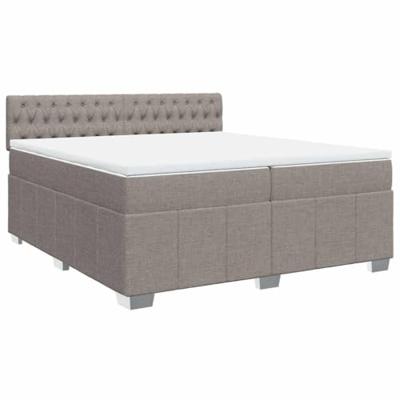 Boxspring met matras stof taupe 200x200 cm