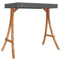 VidaXL Schommelframe met antracietkleur dak gebogen hout teakafwerking - thumbnail