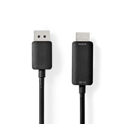 Nedis DisplayPort - HDMI-Kabel 1.4 DisplayPort Male - HDMI Male 2,0 m Zwart