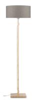 Good&Mojo Vloerlamp 'Fuji' Bamboe en Eco linnen, kleur Donkerbeige - thumbnail