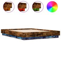 Bedframe met LED-verlichting gerookt eikenkleurig 120x190 cm - thumbnail