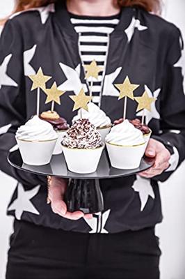 Cupcake toppers Gouden Sterren Glitter (6st) - thumbnail