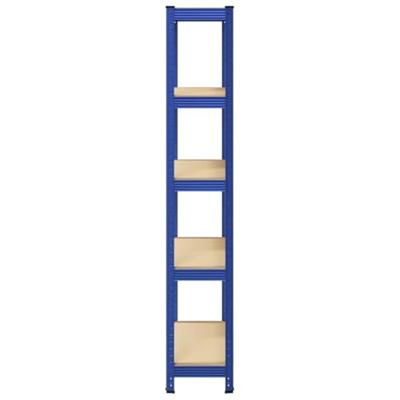 VidaXL Opbergrek 5-laags staal & bewerkt hout blauw