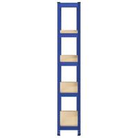 VidaXL Opbergrek 5-laags staal & bewerkt hout blauw - thumbnail
