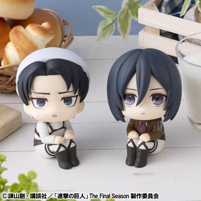 Attack on Titan Look Up PVC Statues Levi Cleaning up Ver. & Mikasa Ackerman (with gift) 11 cm