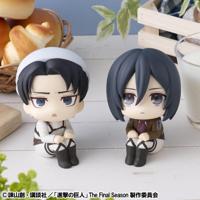 Attack on Titan Look Up PVC Statues Levi Cleaning up Ver. & Mikasa Ackerman (with gift) 11 cm - thumbnail