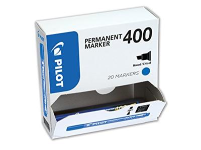 Pilot permanent marker 400, XXL doos met 15 + 5 stuks, blauw