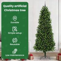 VidaXL Kerstboom met 300 led met standaard groen 240 cm pe - thumbnail