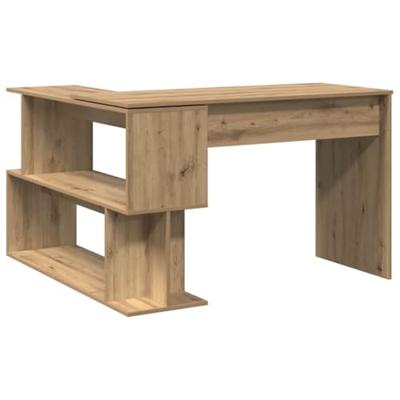 Hoekbureau 200,5x50x76 cm bewerkt hout artisanaal eikenkleur
