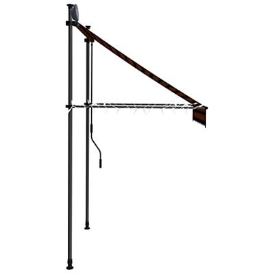 Luifel handmatig uitschuifbaar met LED 150 cm oranje en bruin - thumbnail