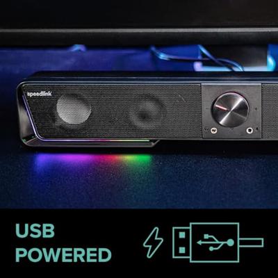 SpeedLink Gravity RGB Soundbar Zwart Bluetooth, Luidsprekerverlichting