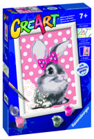 Ravensburger creart schilderen op nummer - konijn met glitters - thumbnail