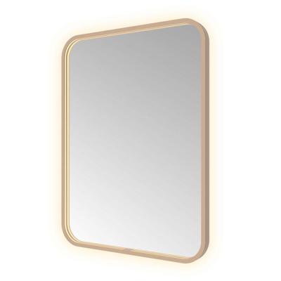 Spiegel Hotbath &MORE 80x60 cm LED-Verlichting Spiegelverwarming Rechthoek Afgerond Geborsteld Koper PVD Spiegel Hotbath &MORE 80x60 cm LED-Verlichting Spiegelverwarming Rechthoek Afgerond Geborsteld Koper PVD