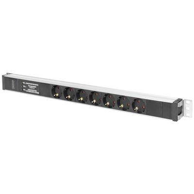 Digitus DN-95412 19 inch Stekkerdoos voor patchkast 1 HE Geaarde contactdoos Overspanningsbescherming Zwart Digitus DN-95412 19 inch Stekkerdoos voor patchkast 1 HE Geaarde contactdoos Overspanningsbescherming Zwart