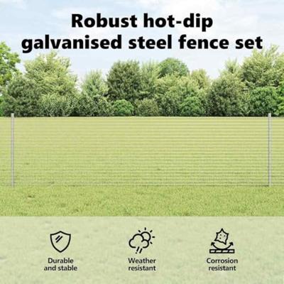 VidaXL Hek met paal zilver 0,6 x 10 m staal