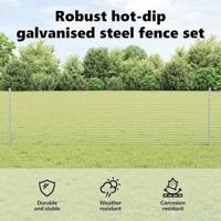 VidaXL Hek met paal zilver 0,6 x 10 m staal - thumbnail