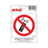 Sticker Verboden voor mob. telefoons - 100x100 mm. - thumbnail