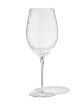 HEMA Rode wijnglas 610ml Bergen glas twist reliëf (transparant)