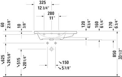 Wastafel Duravit D-Neo Rand Overloop Kraanvlak Zonder Kraangat 80 cm Hoogglans Wit Links - thumbnail