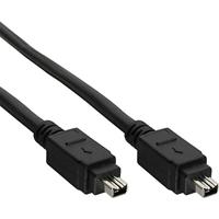 InLine 34443 FireWire kabel, IEEE1394, 4-polige stekker/stekker, zwart, 3 m - thumbnail