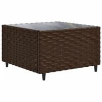 6-delige Loungeset met kussens poly rattan bruin - thumbnail