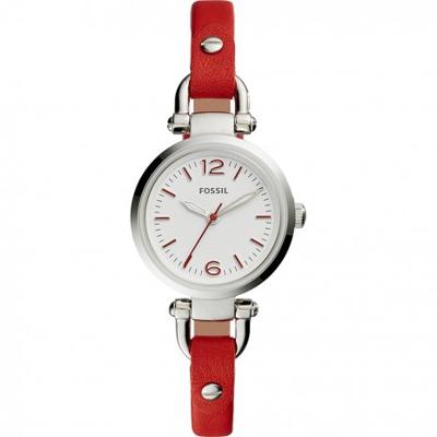 Horlogeband Fossil ES4119 / Georgia Leder Rood 7mm