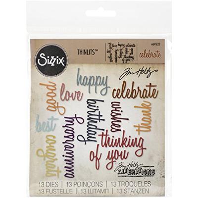 Sizzix • tim holtz thinlits die set celebration words script 13pcs