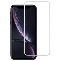 9H 2.5 D ultradunne Silk-Screen Carbon Fiber Full Screen Protector film voor iPhone 11/XR (wit) - thumbnail