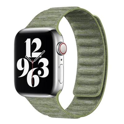 Denim nylon bandje - Groen - Geschikt voor Apple Watch 44mm / 45mm / 46mm / 49mm Denim nylon bandje - Groen - Geschikt voor Apple Watch 44mm / 45mm / 46mm / 49mm