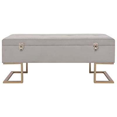 VidaXL Bankje met opbergvak 105 cm fluweel grijs