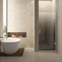 Nisdeur Rechts Wiesbaden Less 90x200 cm 8 mm Nano Spiegelrook- Naar Helder Glas Geborsteld Staal - thumbnail