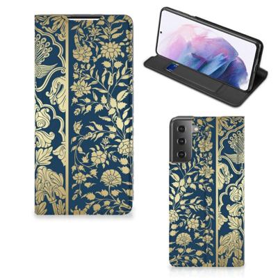 Samsung Galaxy S21 Plus Smart Cover Beige Flowers Samsung Galaxy S21 Plus Smart Cover Beige Flowers