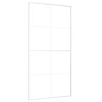 VidaXL Schuifdeur 102,5x205 cm mat esg-glas en aluminium wit - thumbnail