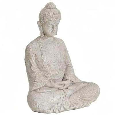 Buddha in beige van poly, B19 x D13 x H23 cm