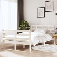 Bedframe massief hout wit 135x190 cm - thumbnail